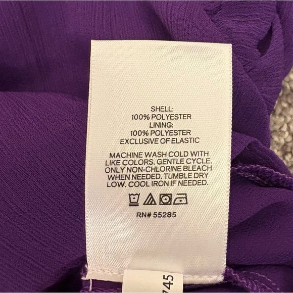 Express Women's Tie Waist Top Size XS Purple V-Neck Faux Wrap Lined NWT $54 - Picture 16 of 16